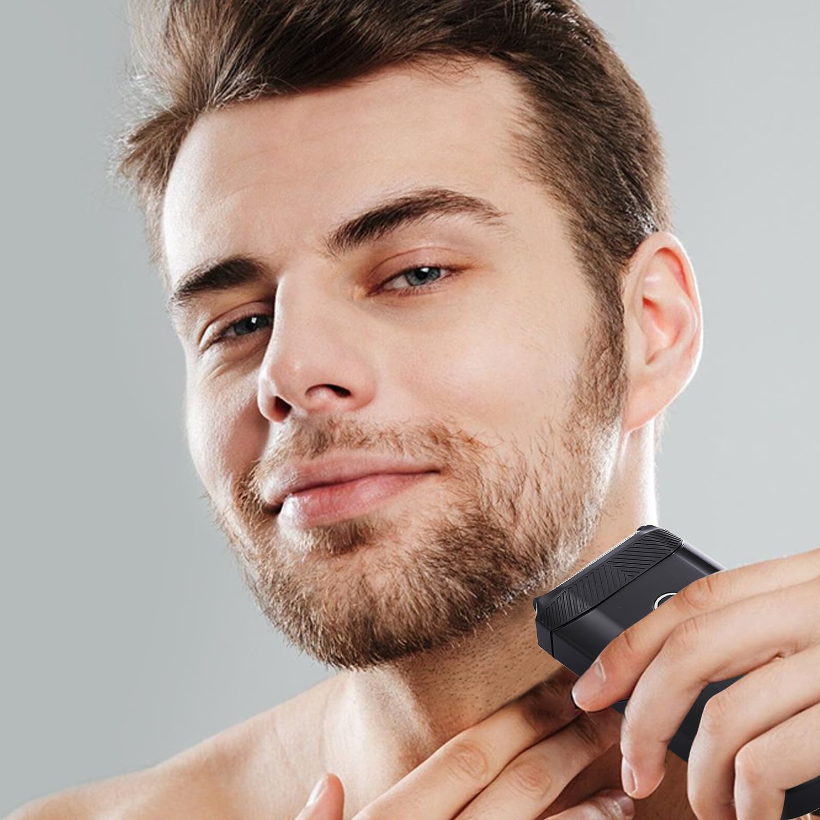YAZIYIR replacement heads staged on bathroom counter for ready-to-use grooming