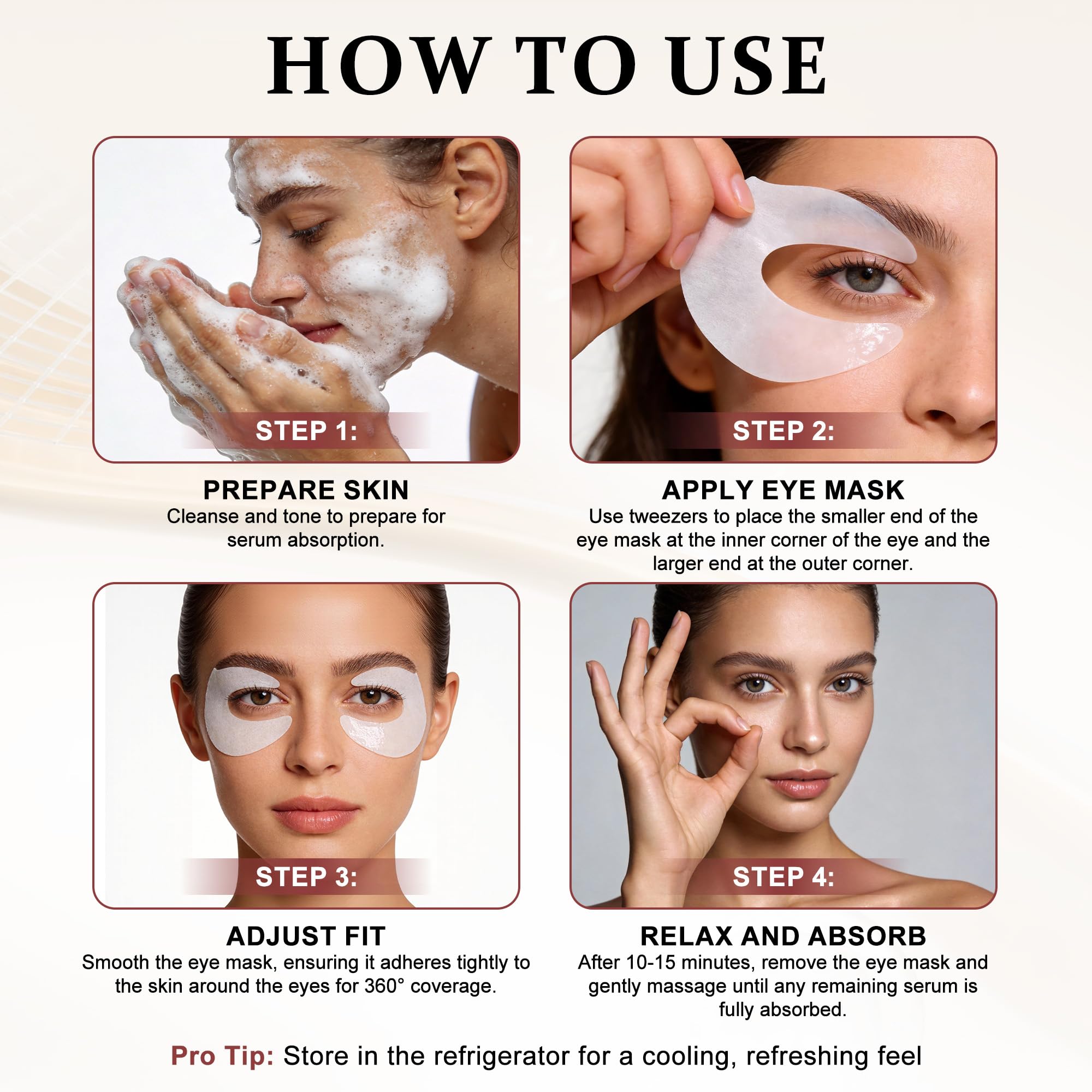 ycz key ingredients display with caffeine and collagen for brightening