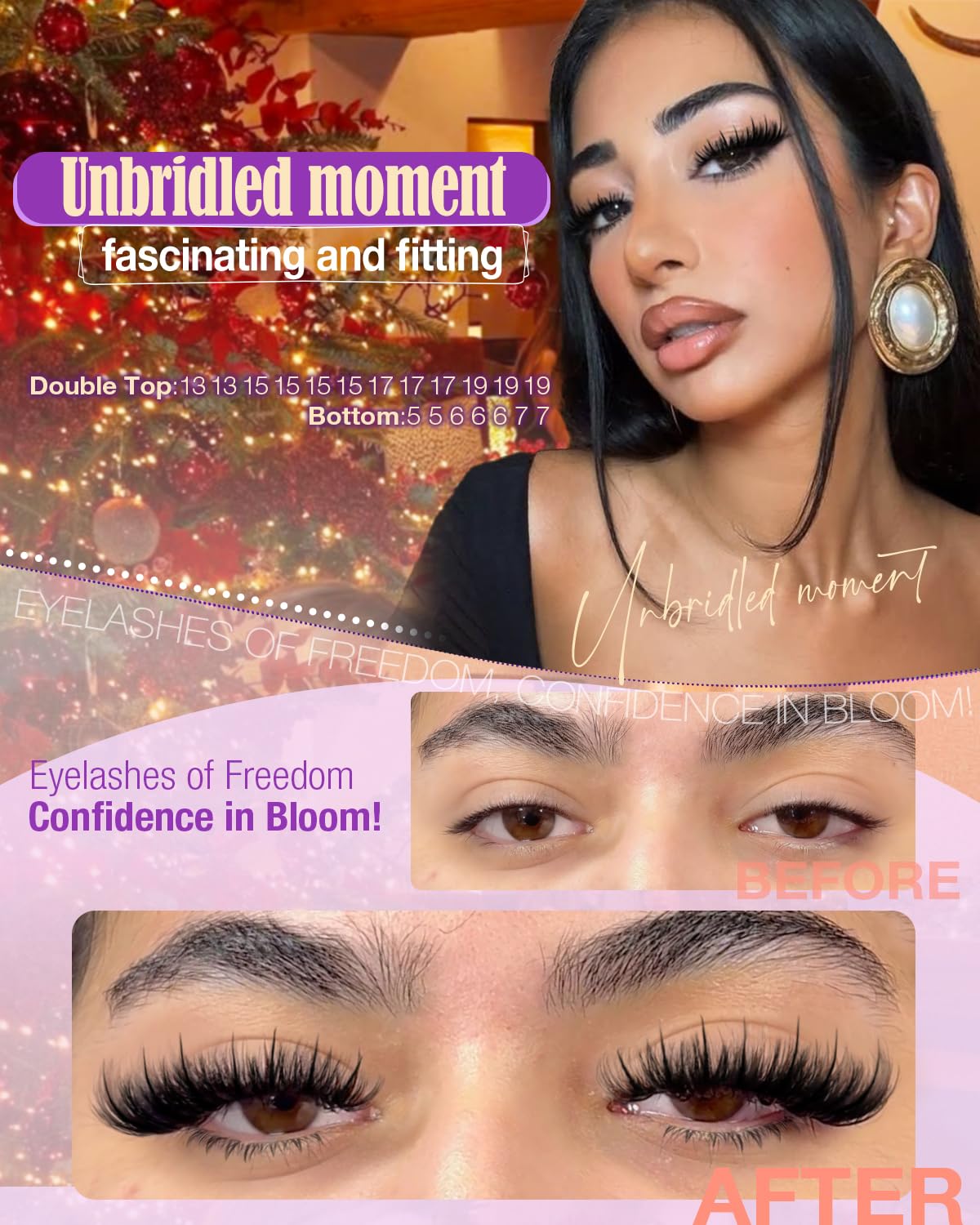 YDAGKH bottom lashes displayed to show balanced, symmetrical eye enhancement