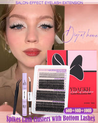 YDAGKH close-up of spiky cluster lashes highlighting textured fibers benefit