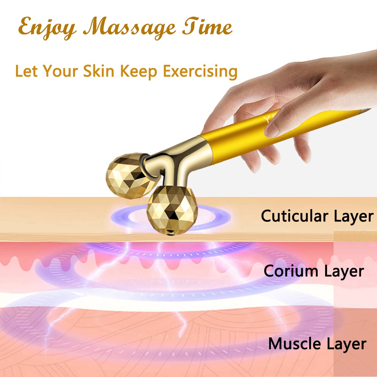 Yeamon 3D roller close-up diamond-cut facets for even contact and smooth glide