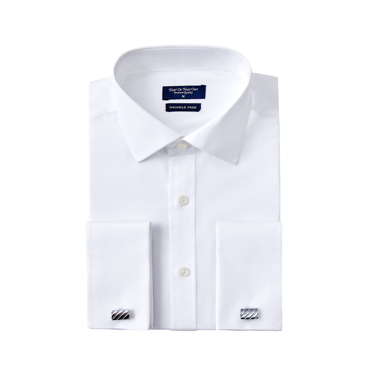 Year In Year Out front view white shirt showing clean formal look and versatility