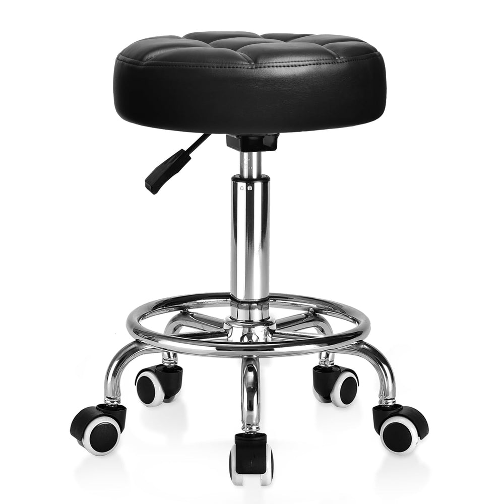 YEEZEE stool front view showing plush seat and mobility benefit