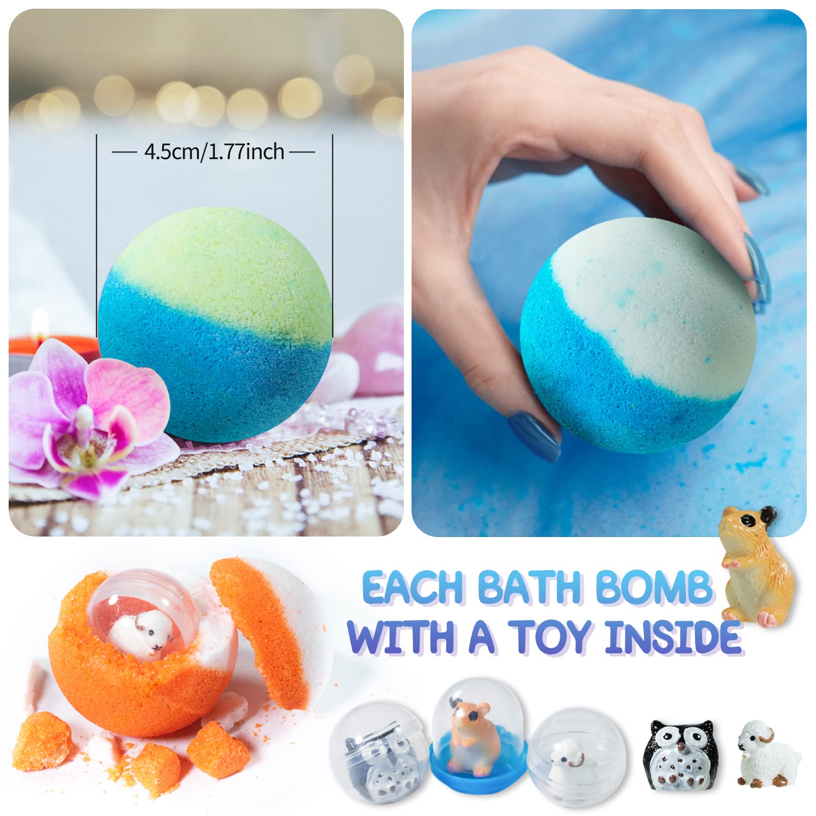Yekery close-up of an individually wrapped bath bomb, keeps bombs dry