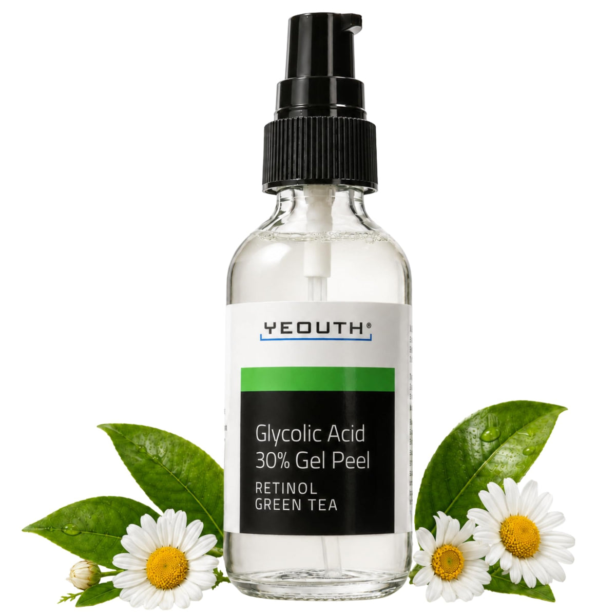 YEOUTH front packaging showing the glycolic peel for clearer-looking skin