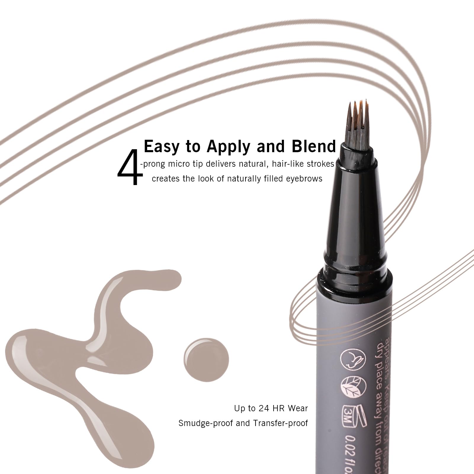 YES.EYE DO close-up of 4-prong tip creating multiple hair-like strokes accurately