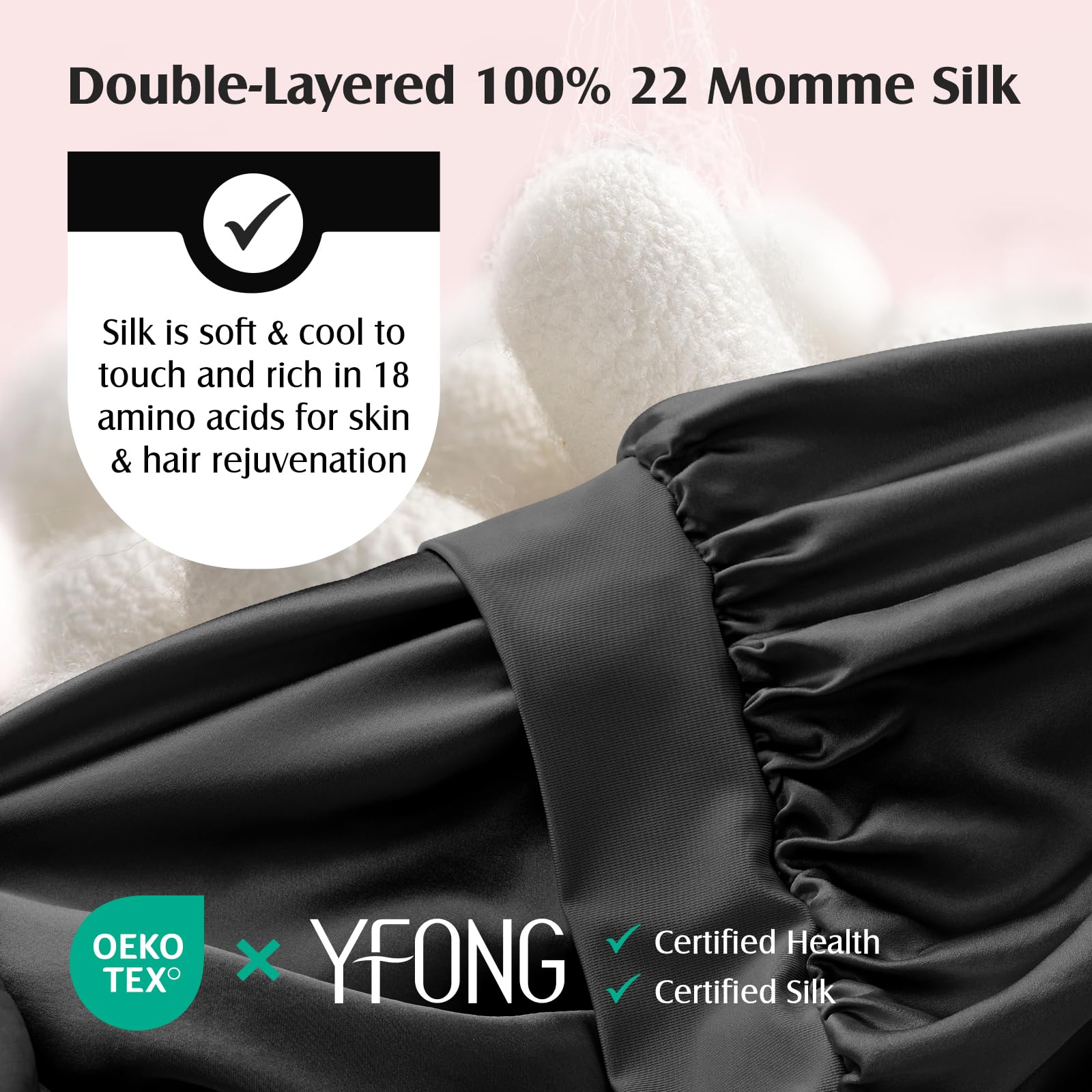 YFONG close-up of silk weave highlighting smoothness and shine
