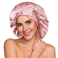 YFONG front view of boxed silk bonnet showing premium packaging and gift-ready appeal