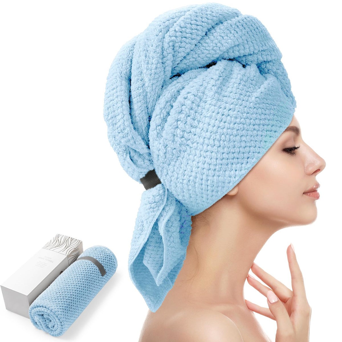 YFONG front view of large towel showing full size and design benefits