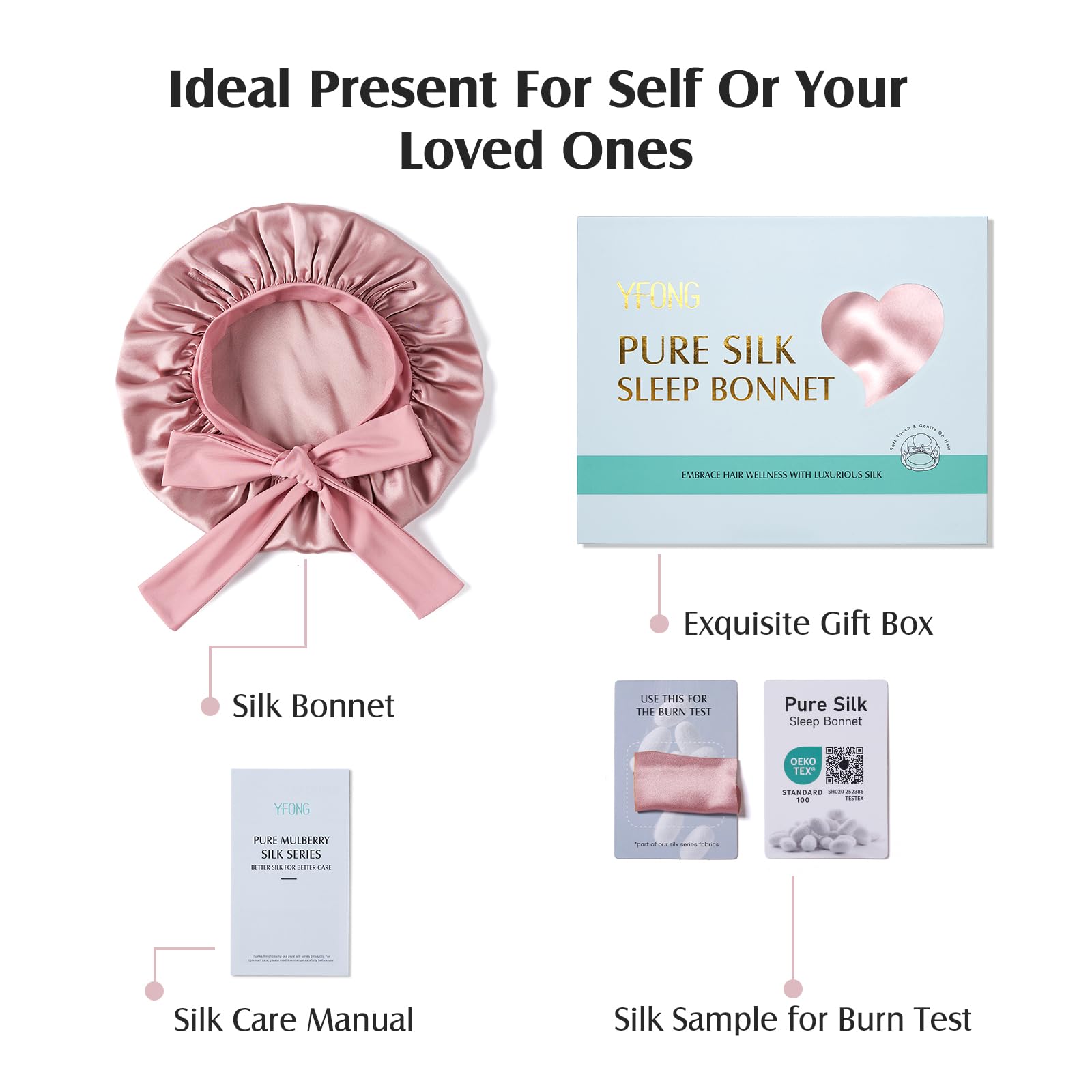 YFONG silk bonnet in luxury gift box ideal present and thoughtful packaging
