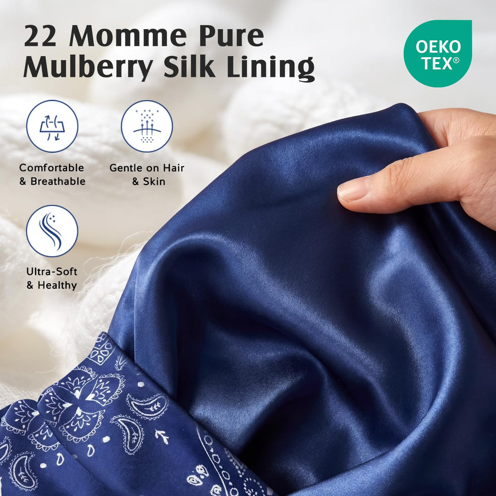 YFONG close-up of 22 momme mulberry silk lining showing smooth texture for reduced friction