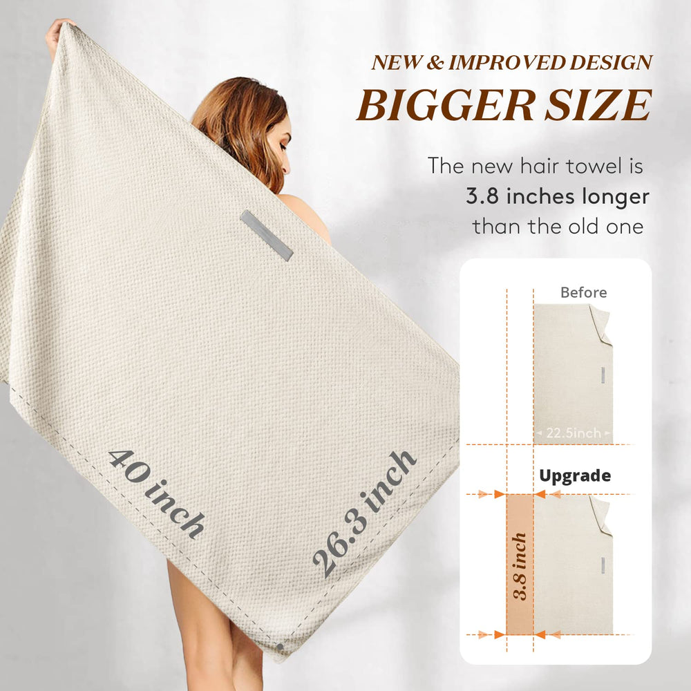 YFONG towel beside hand showing size and full coverage benefit