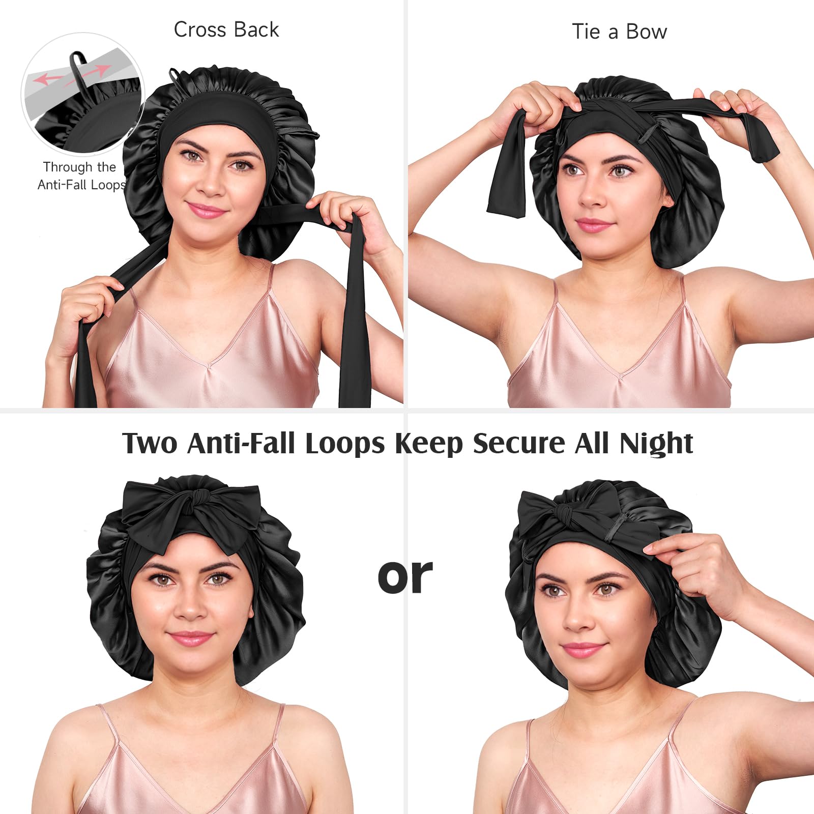 YFONG bonnet worn on model demonstrating roomy comfortable fit