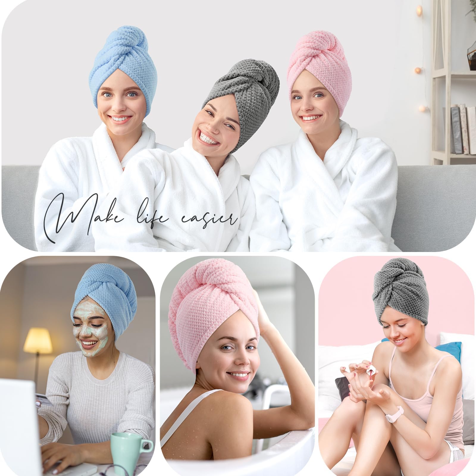 YFONG towel on bathroom shelf, stylish everyday use benefit