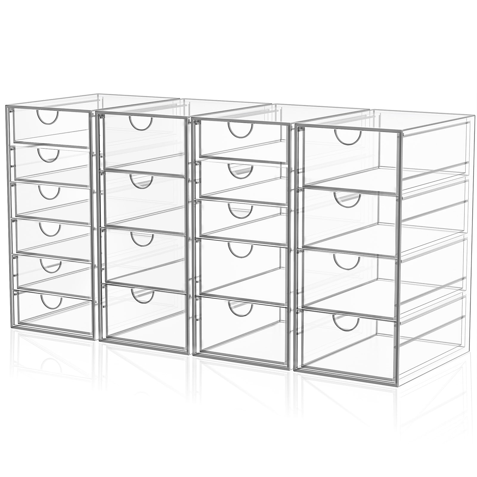 YFXCVSL front view of four-piece organizer showing 19 drawers and tidy layout