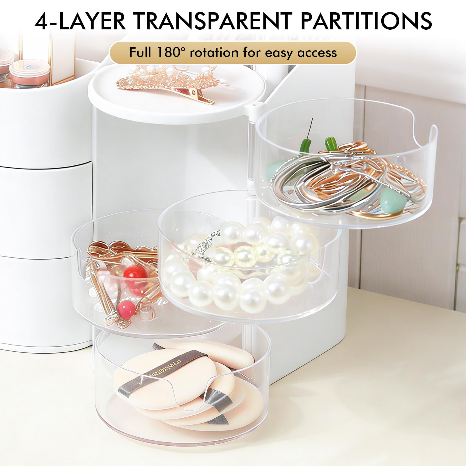 YGJT styled on bathroom counter offering neat, moisture-resistant storage