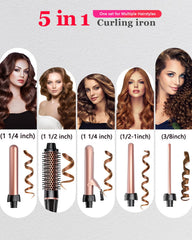 YGOVVK ceramic barrel lineup showing four sizes for varied curl types and textures