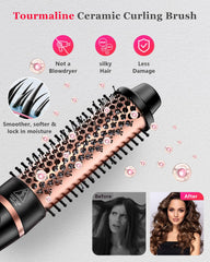 YGOVVK thermal brush close-up highlighting ceramic bristles for smoother blowouts