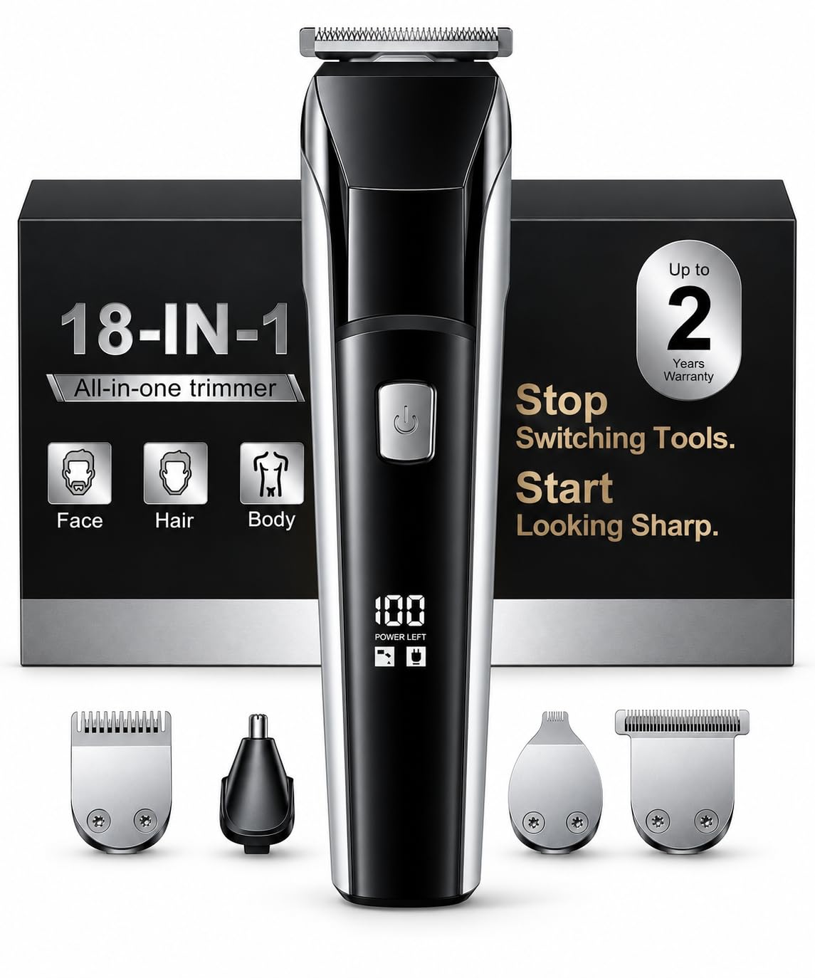 YGZ front view of trimmer showing controls and ergonomic grip for comfortable handling