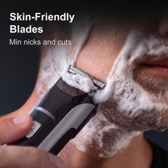 YGZ trimmer held in hand to show size and portability for travel convenience