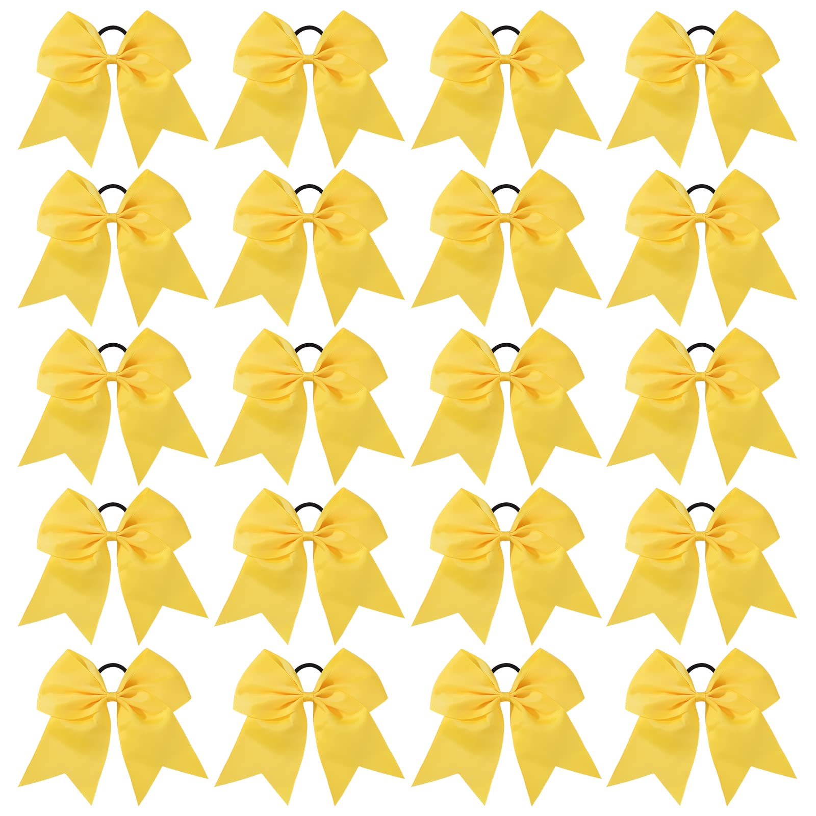 YHXX YLEN front view of 8-inch yellow bow showing bold team-ready look