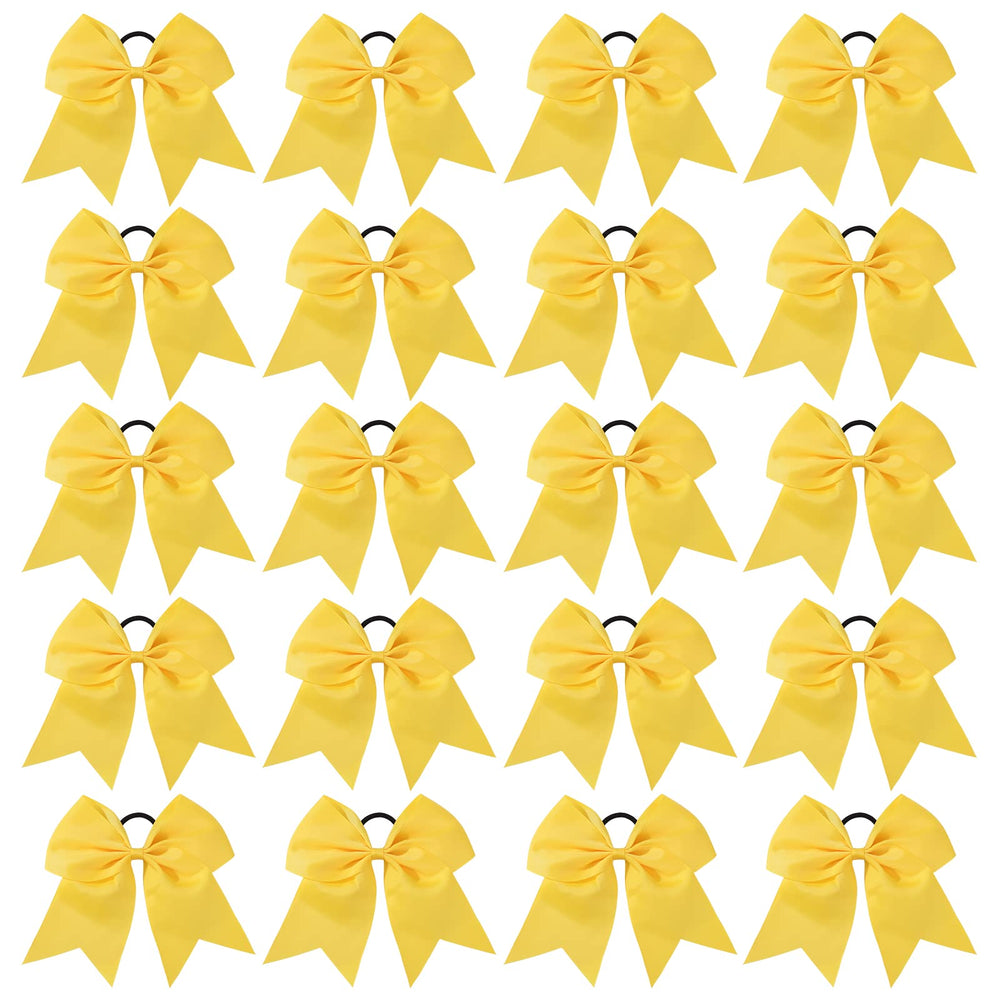 YHXX YLEN front view of 8-inch yellow bow showing bold team-ready look