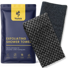 Yiclick front view of two-towel set showing dual textures and packaging benefits