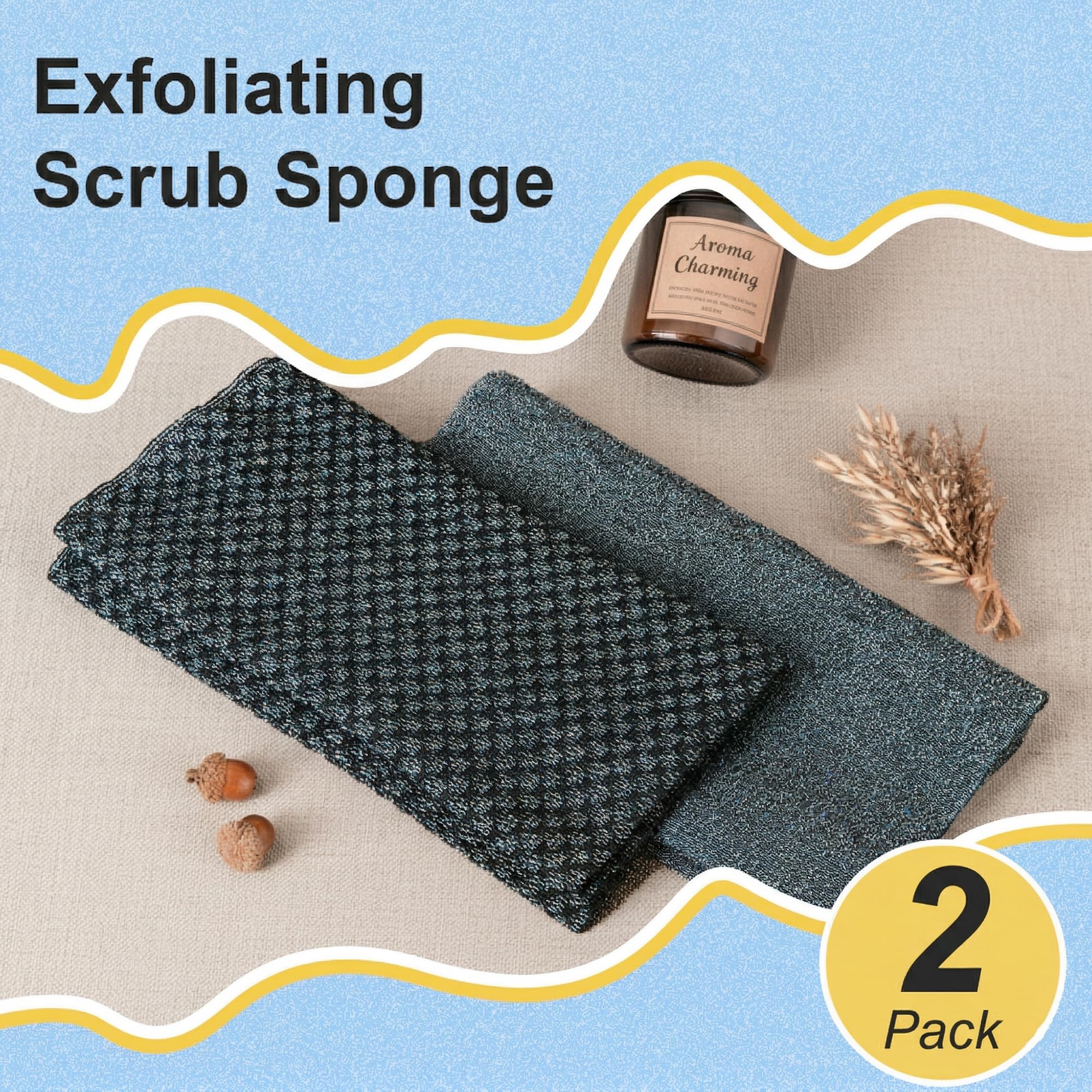 Yiclick in-shower lifestyle image showing easy use and even body exfoliation