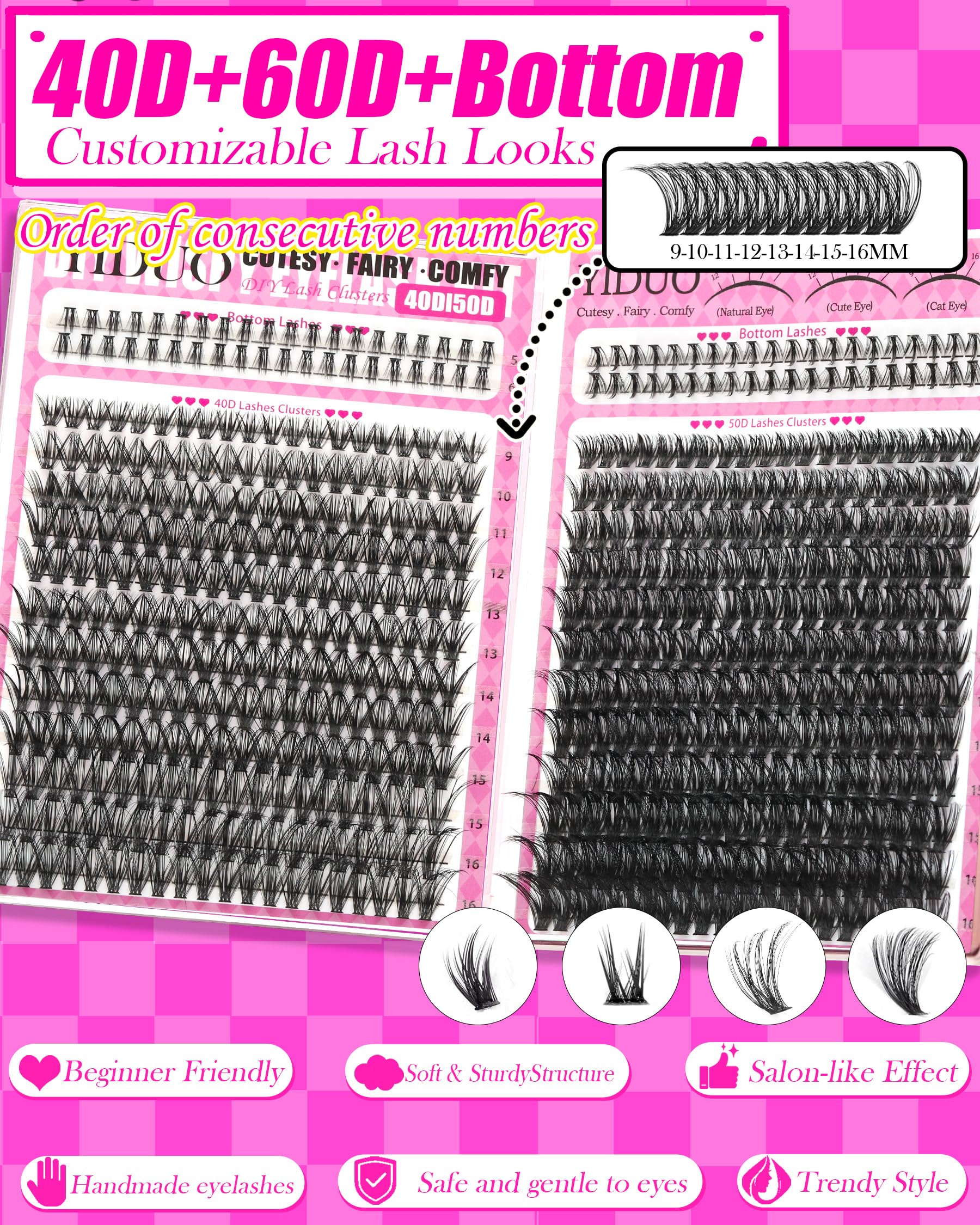YIDUO bottom lashes detail adding balance and natural finish