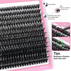 YIDUO close-up of cluster lash tips showing soft fibers for natural blend
