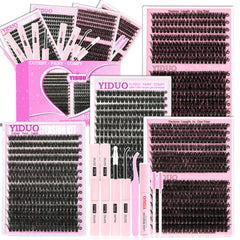 YIDUO front packaging showing full lash kit and included tools for easy DIY