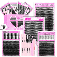 YIDUO front packaging showing full 1000-piece lash kit for versatile styling