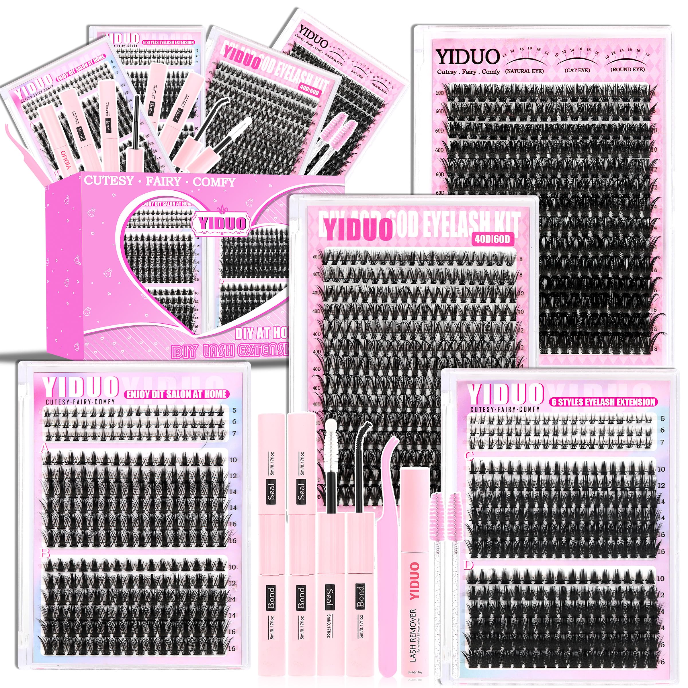 YIDUO front packaging showing full 1094-piece kit and contents for versatile styling