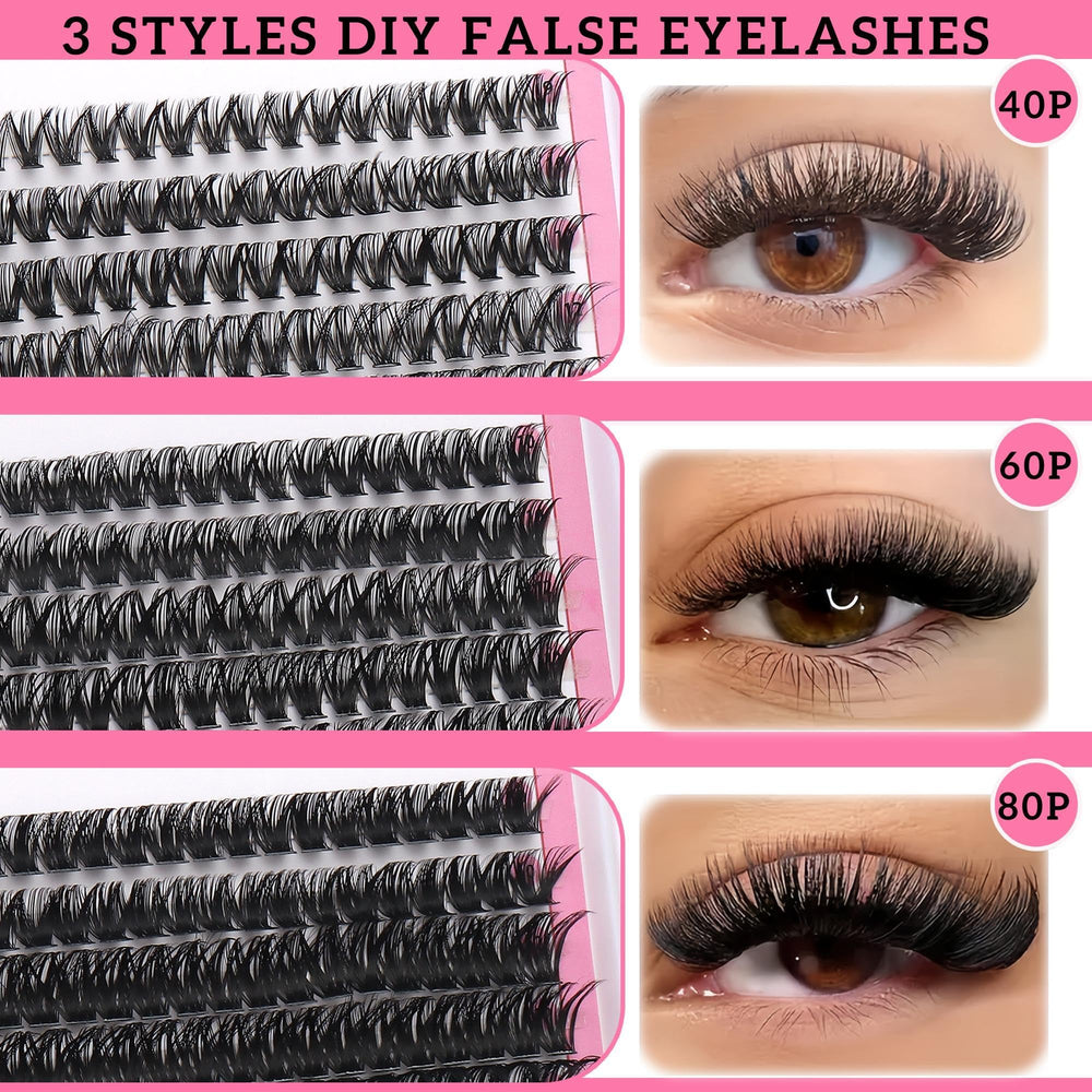 YIDUO display of 8–18mm lashes showing size variety for custom styling