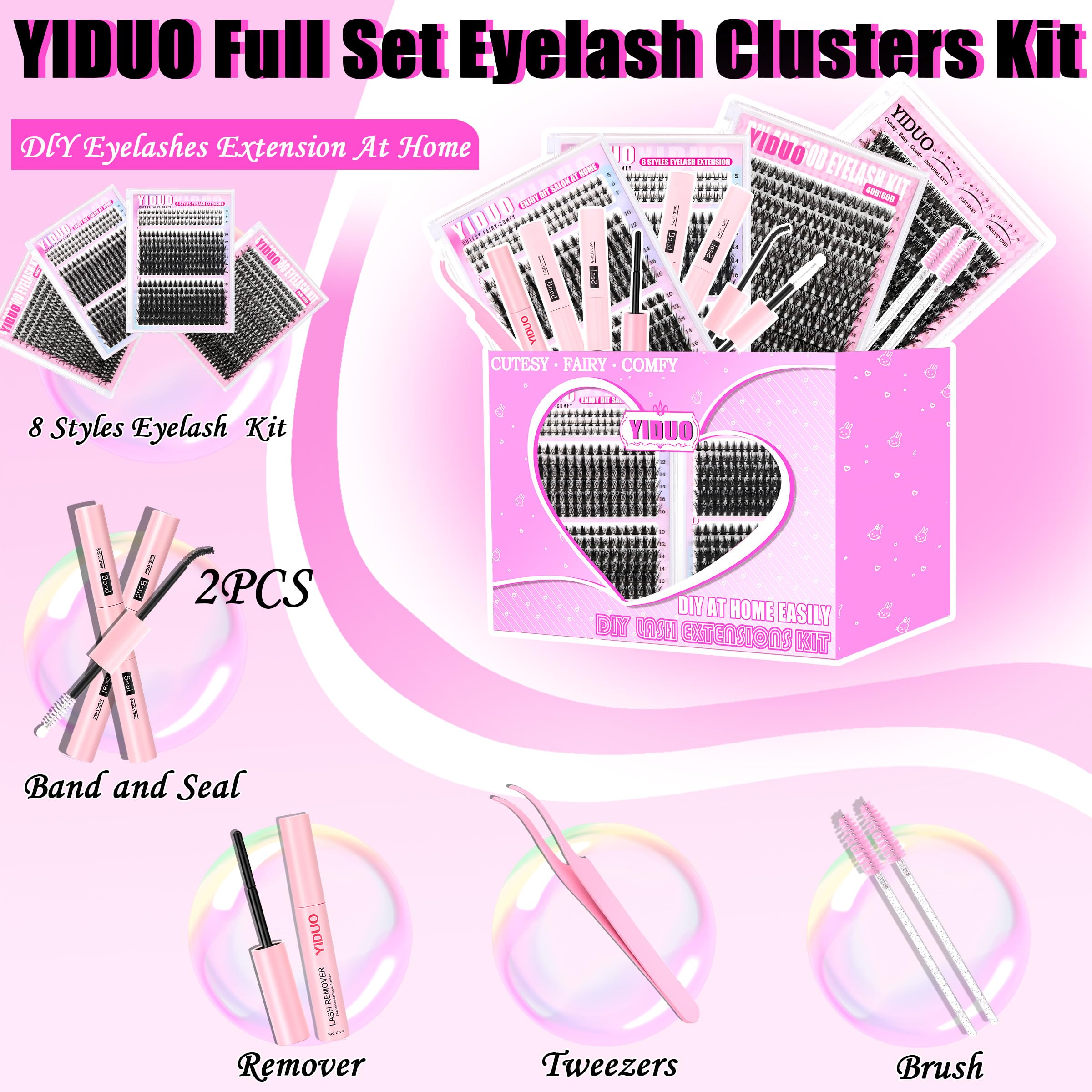 YIDUO lifestyle image of worn lashes showing fluttery finished effect