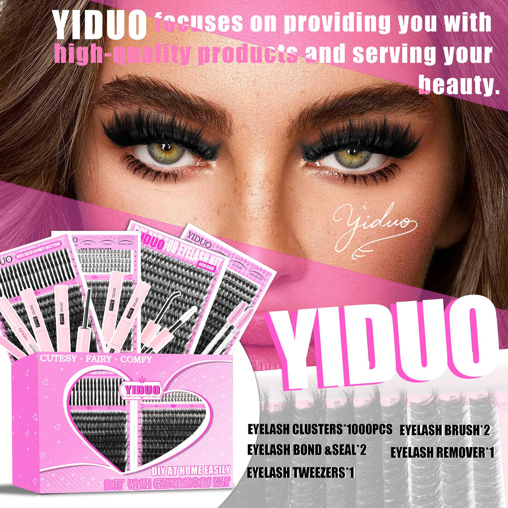 YIDUO spike and bottom clusters arranged for accenting and lower-lash use
