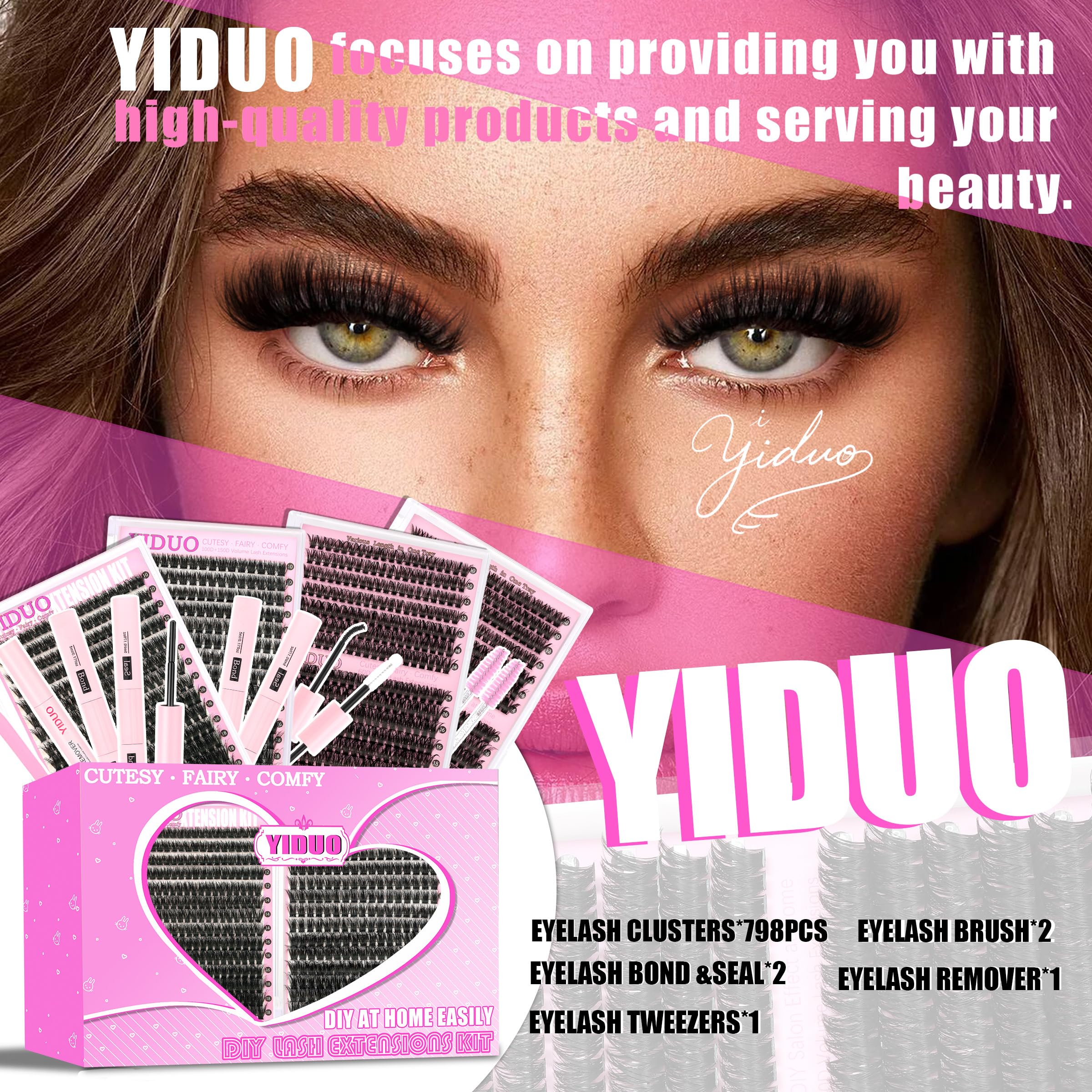 YIDUO tray close-up of 60D to 150D clusters showing density and variety benefit