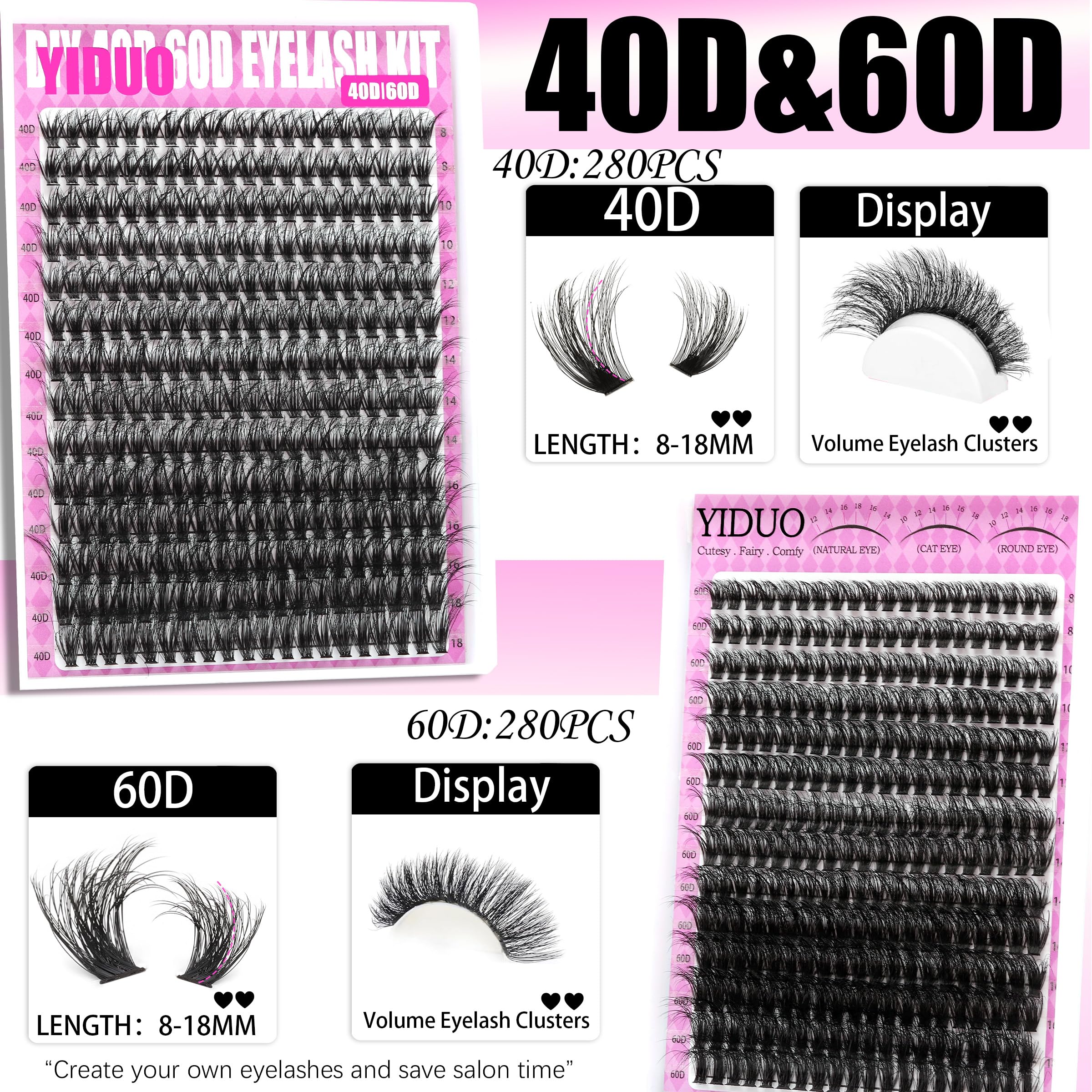 YIDUO tweezers and two lash brushes staged for precise, easier application