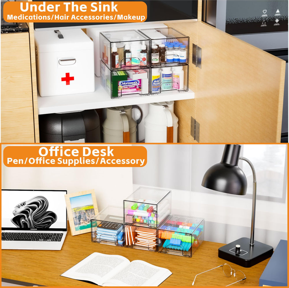Yieach drawers inside cabinet demonstrating size and scale advantage