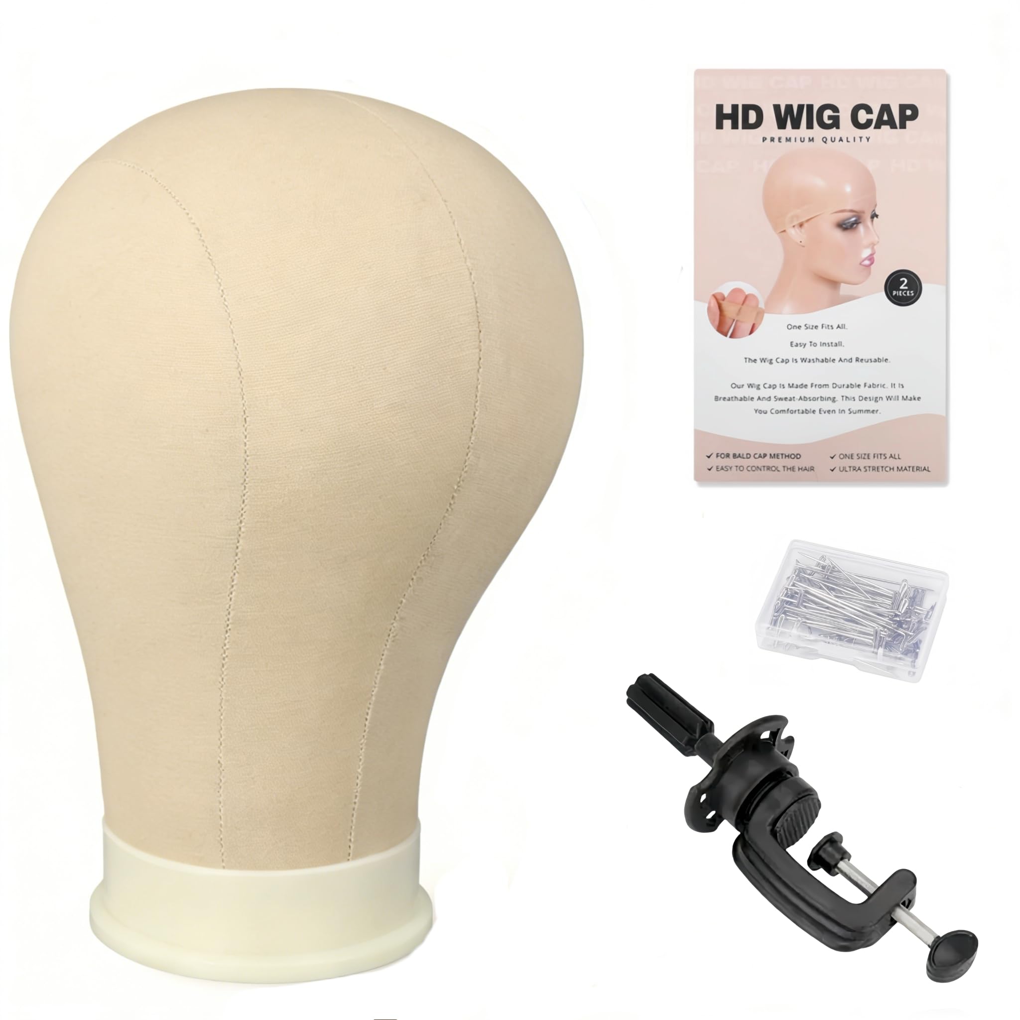 Yiifiulyn front view canvas mannequin head showing stable shape benefit