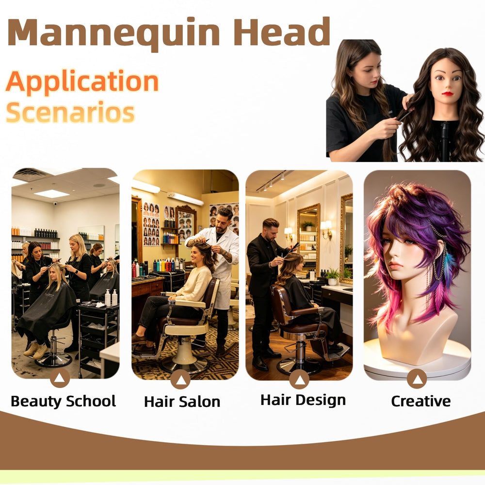 Yiifiulyn accessory layout showing included clips, bands, and wig stand for instant use