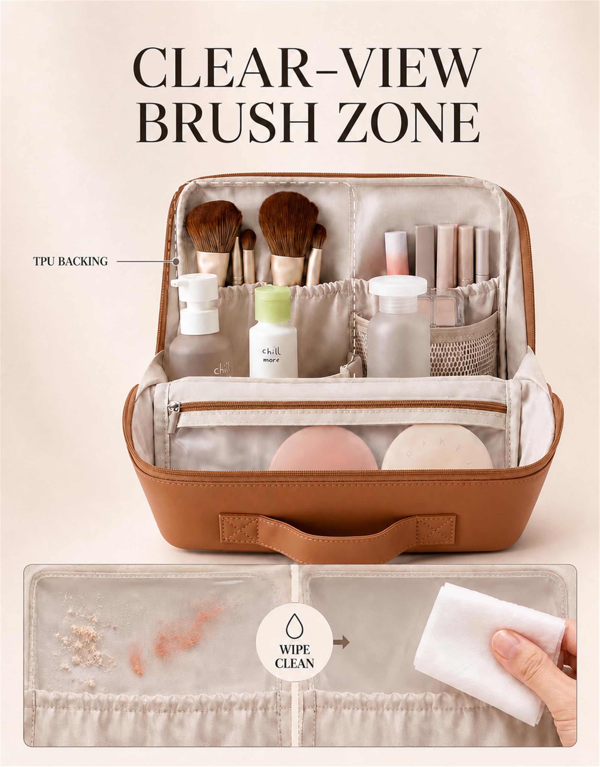 Yikisite brush area TPU backing detail protecting brushes