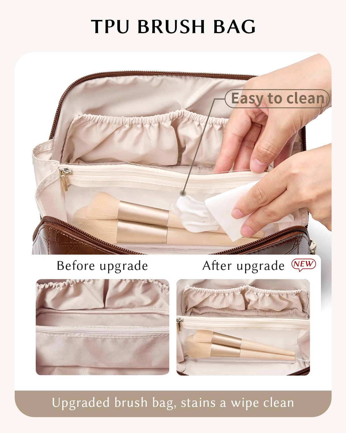Yikisite inner divider pocket organizing brushes and small items