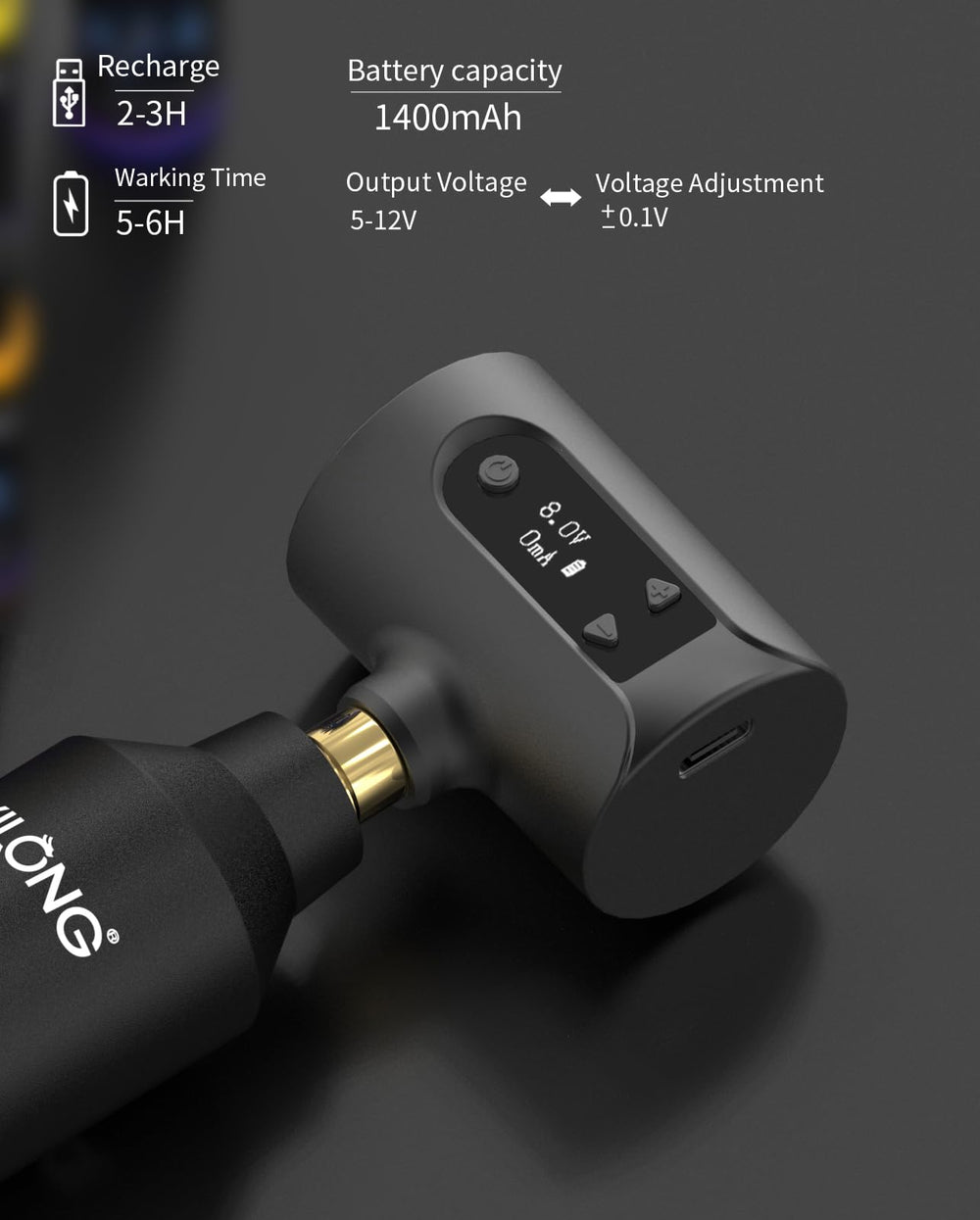 YILONG t-shaped battery detail highlighting balanced handling and runtime