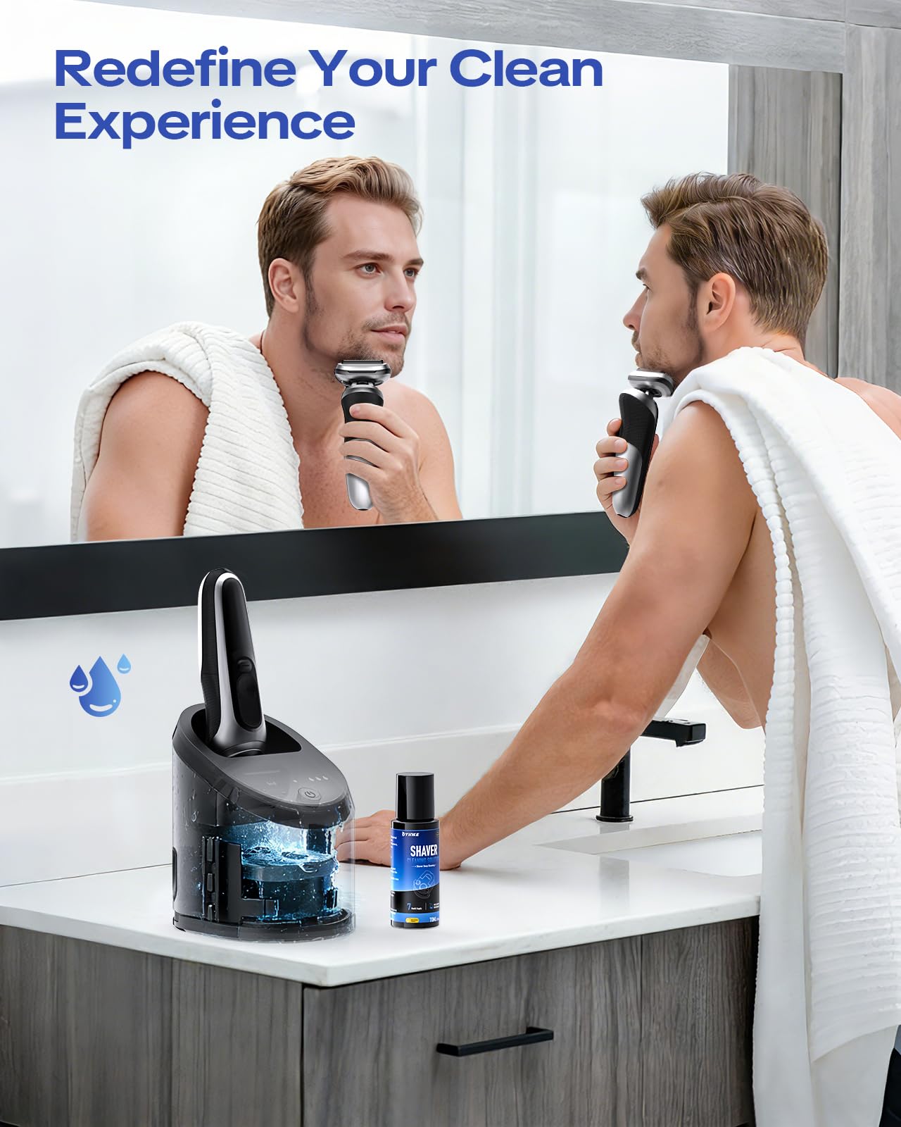 YinkeVibe product styled in bathroom setting demonstrating clean shaving routine