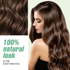 Yioscci being applied to dry hair for quick color-depositing benefit