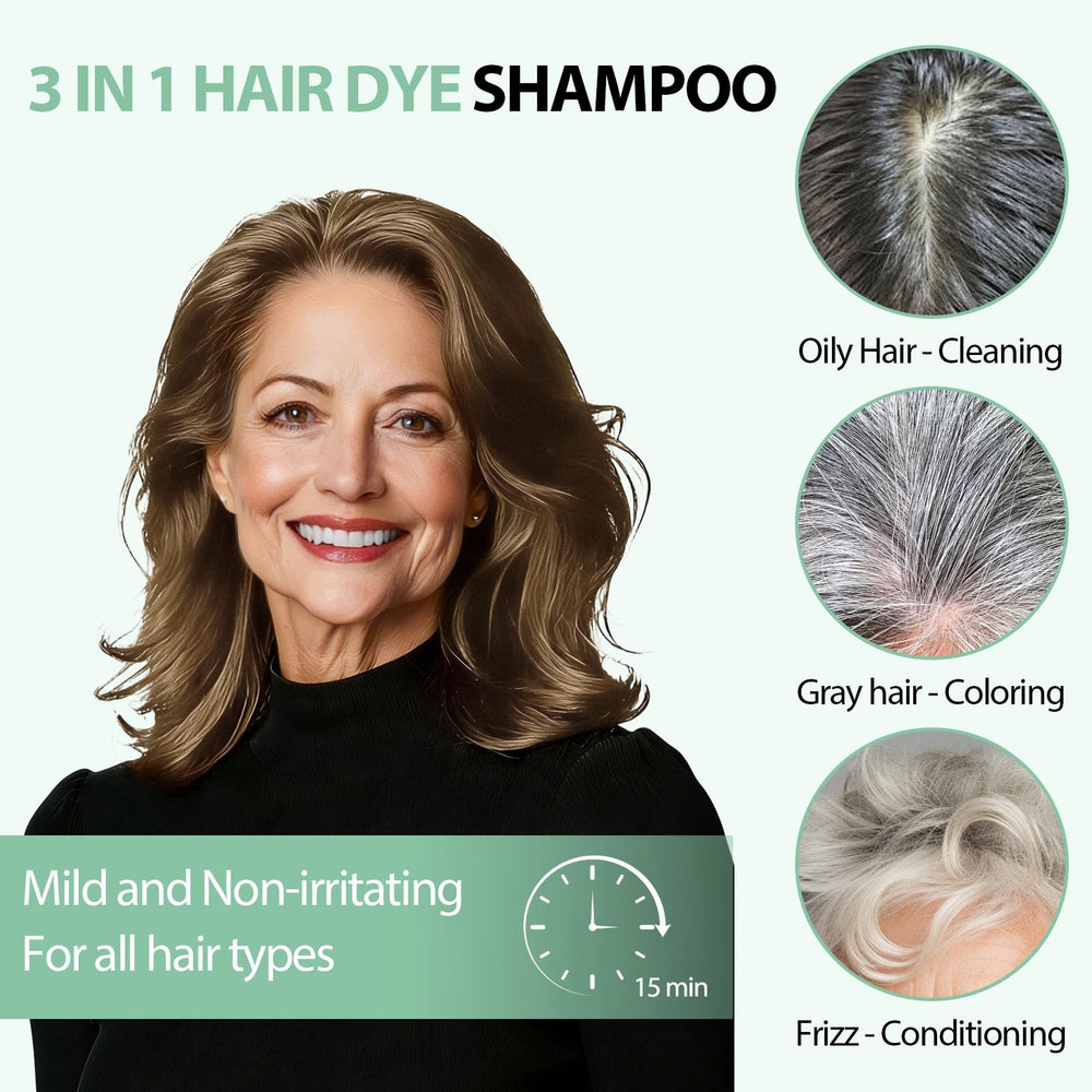 Yioscci bottle on bathroom shelf suggesting convenient at-home hair refresh