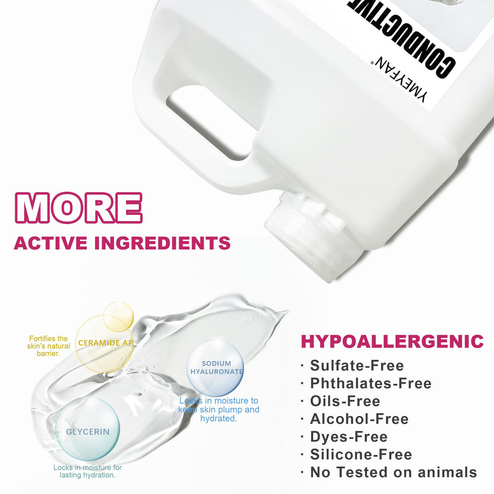 YMEYFAN gel applied during microcurrent treatment for improved conductivity