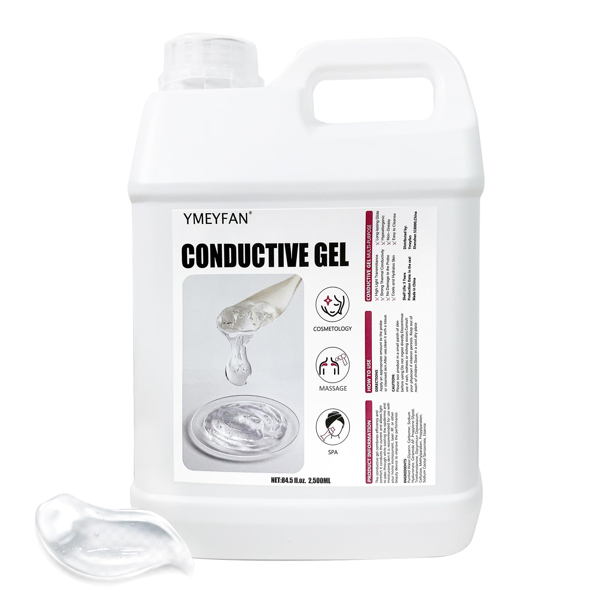 YMEYFAN front packaging showing 2.5L bottle and label, professional capacity benefit