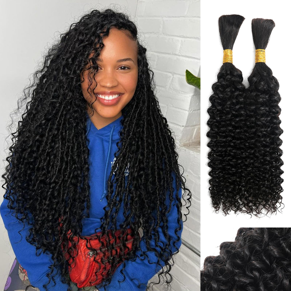 YNiSew front packaging showing natural curly braiding hair and ease of use